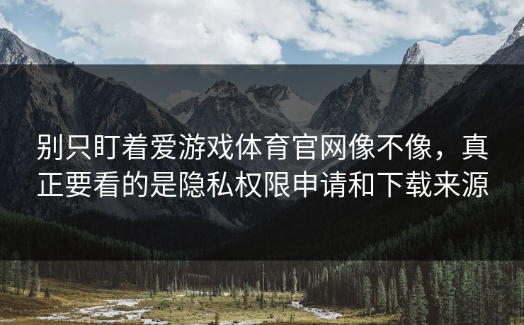 别只盯着爱游戏体育官网像不像，真正要看的是隐私权限申请和下载来源