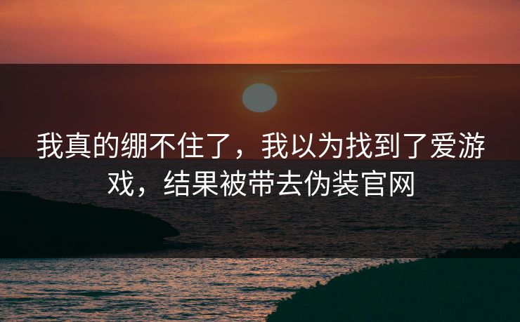 我真的绷不住了，我以为找到了爱游戏，结果被带去伪装官网