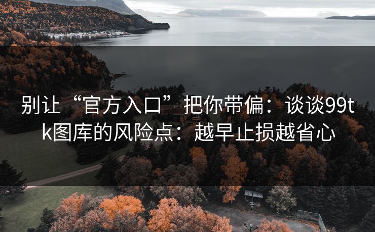 别让“官方入口”把你带偏：谈谈99tk图库的风险点：越早止损越省心