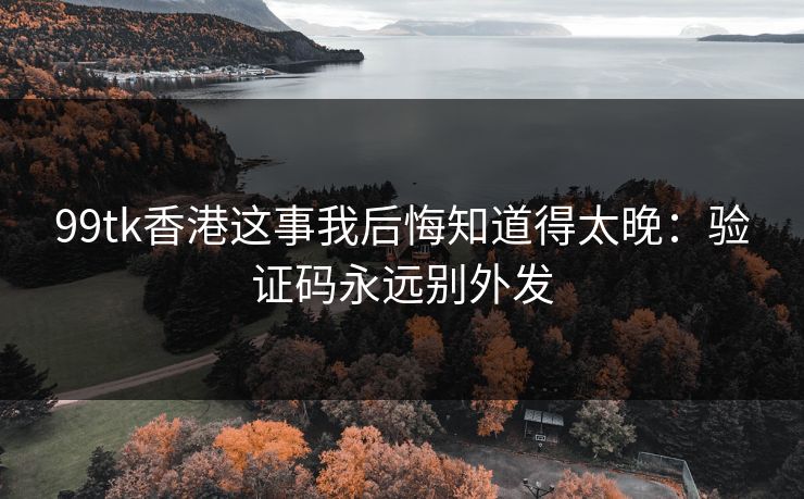 99tk香港这事我后悔知道得太晚：验证码永远别外发